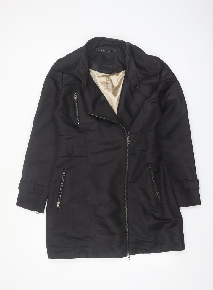 Philosophy Blues Original Women's Black Long Trench Coat Size 10