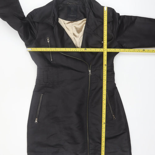 Philosophy Blues Original Women's Black Long Trench Coat Size 10