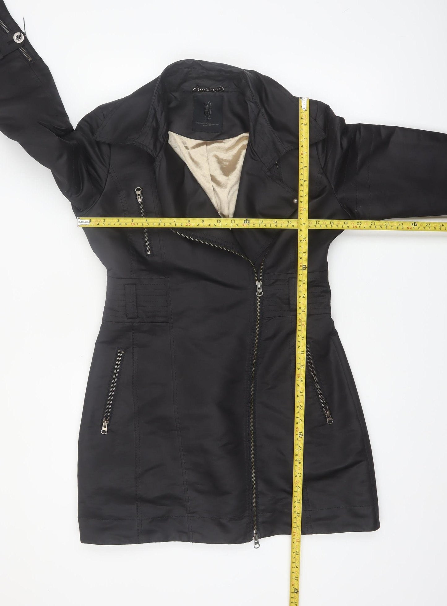 Philosophy Blues Original Women's Black Long Trench Coat Size 10