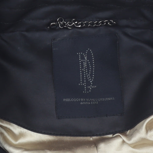 Philosophy Blues Original Women's Black Long Trench Coat Size 10