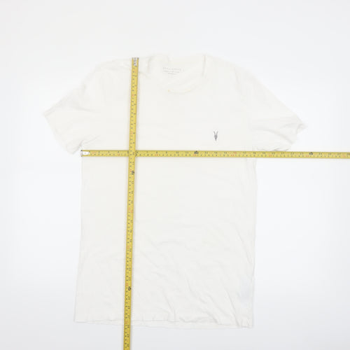 AllSaints Men's White Organic Cotton Crew Neck T-Shirt Size M