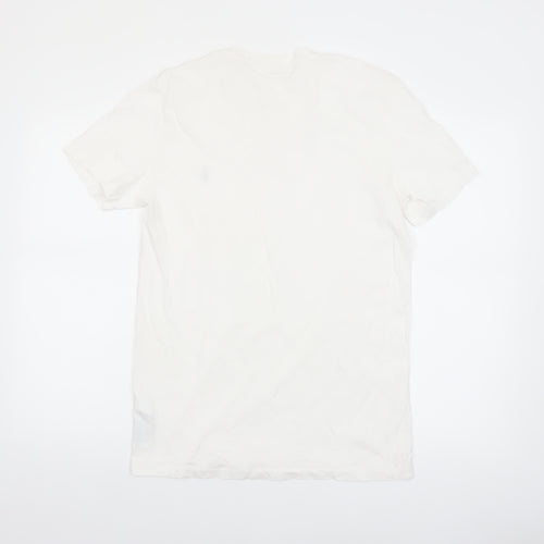 AllSaints Men's White Organic Cotton Crew Neck T-Shirt Size M