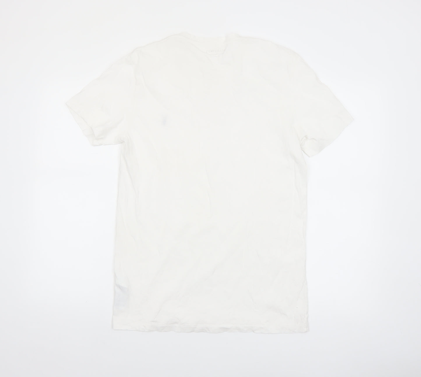 AllSaints Men's White Organic Cotton Crew Neck T-Shirt Size M