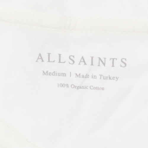 AllSaints Men's White Organic Cotton Crew Neck T-Shirt Size M