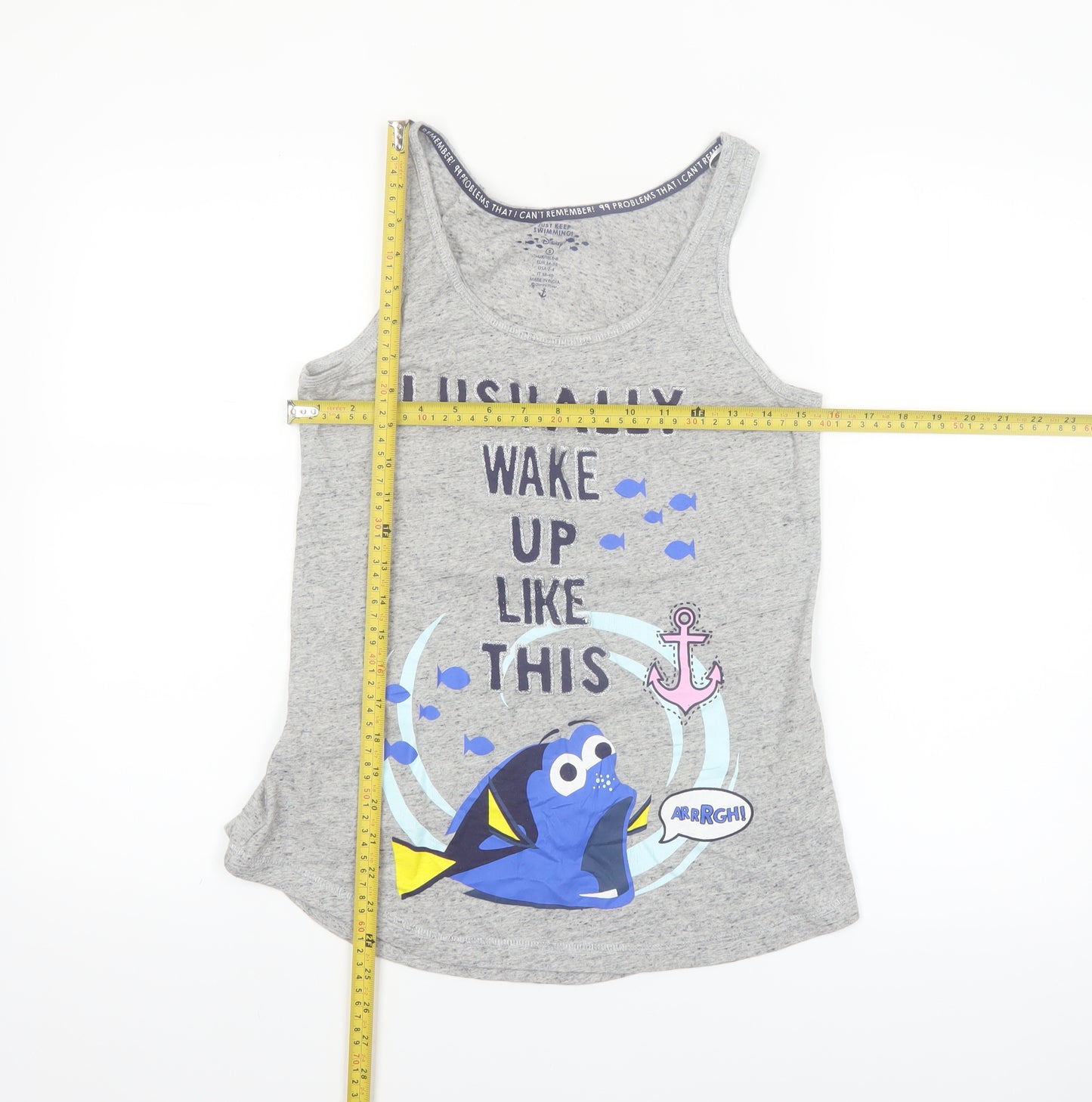 Disney Women’s Grey Finding Dory Cami Nightshirt Size 6 Sleeveless