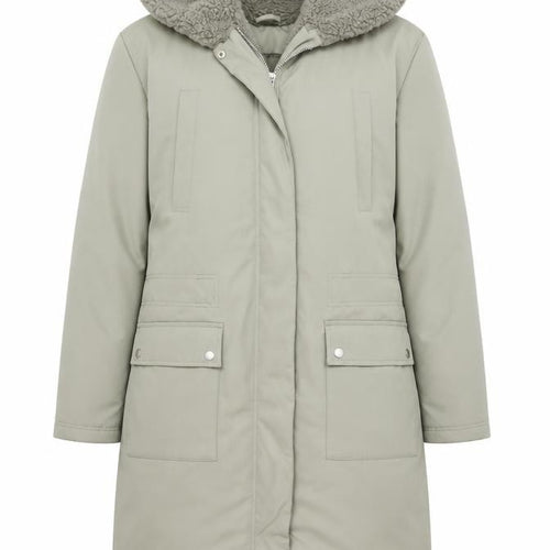 ASOS DESIGN Women’s Green Hooded Parka Coat Size 8 Long Lined