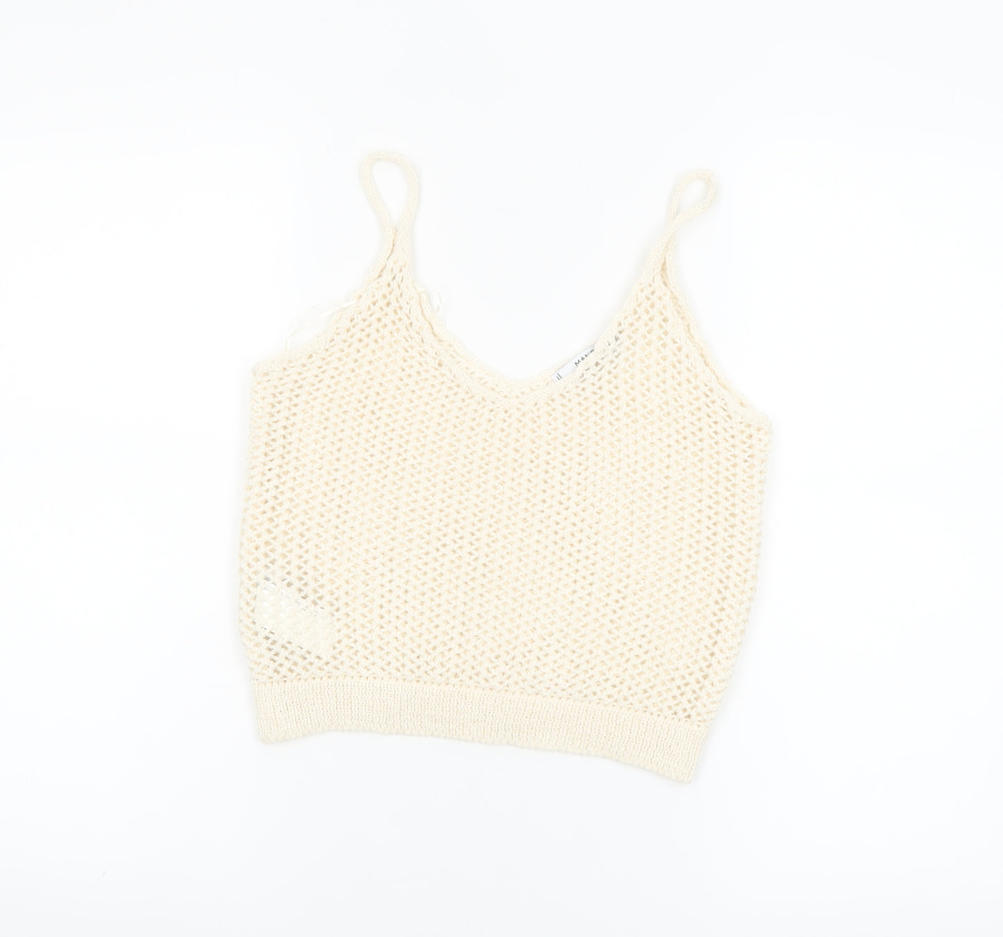 Mango Women’s Ivory Knit Camisole Tank Top Size 8