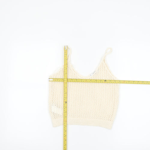 Mango Women’s Ivory Knit Camisole Tank Top Size 8