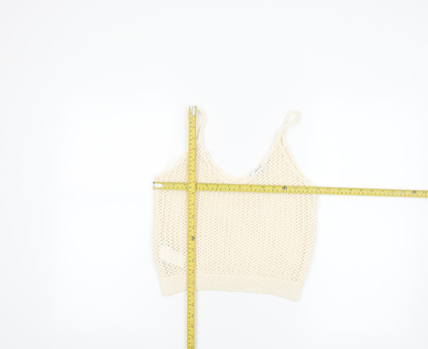 Mango Women’s Ivory Knit Camisole Tank Top Size 8