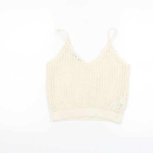 Mango Women’s Ivory Knit Camisole Tank Top Size 8