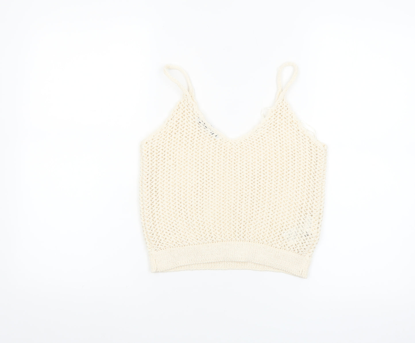 Mango Women’s Ivory Knit Camisole Tank Top Size 8
