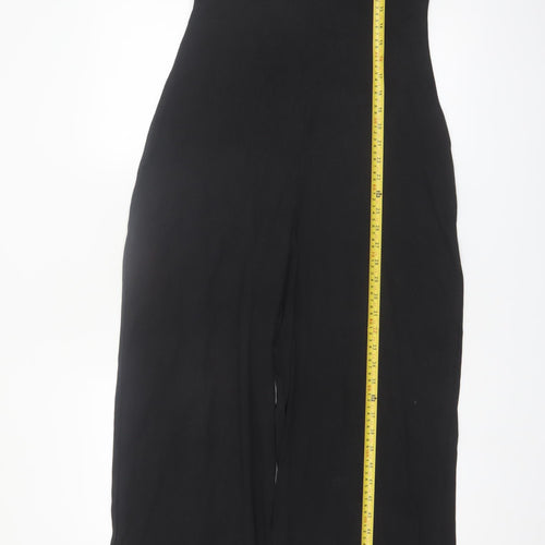 ASOS Design Women Black Long Sleeve Wide Leg Jumpsuit Size 14