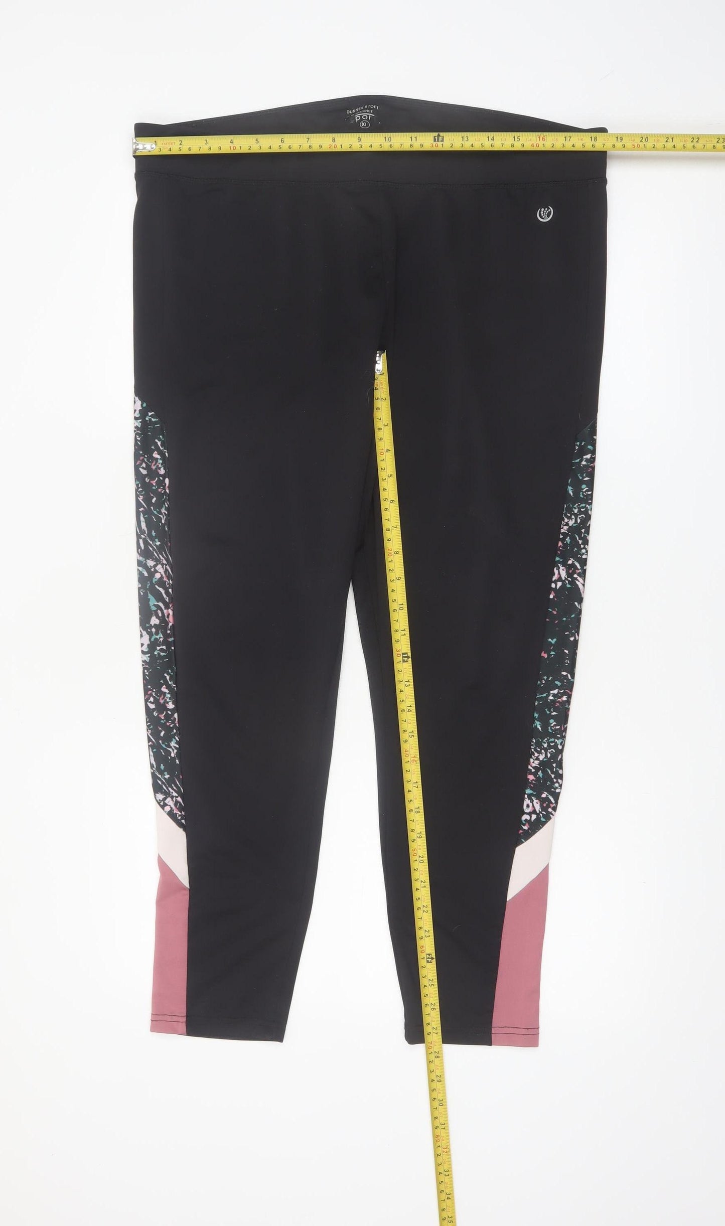Dunnes Stores Women Black Colourblock XL Performance Leggings