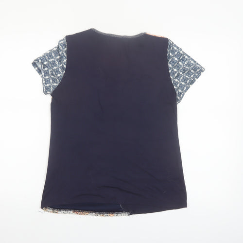 Punt Roma Women's Multicoloured Patchwork V-Neck Short Sleeve T-Shirt Size S