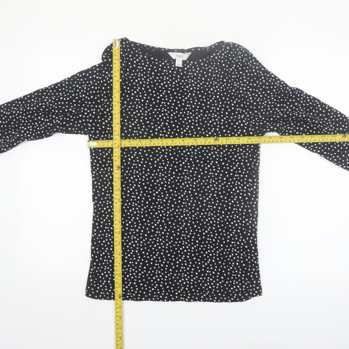 Marks and Spencer Womens Black Polka Dot Cotton Tunic Blouse Size 12