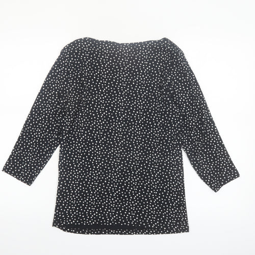 Marks and Spencer Womens Black Polka Dot Cotton Tunic Blouse Size 12