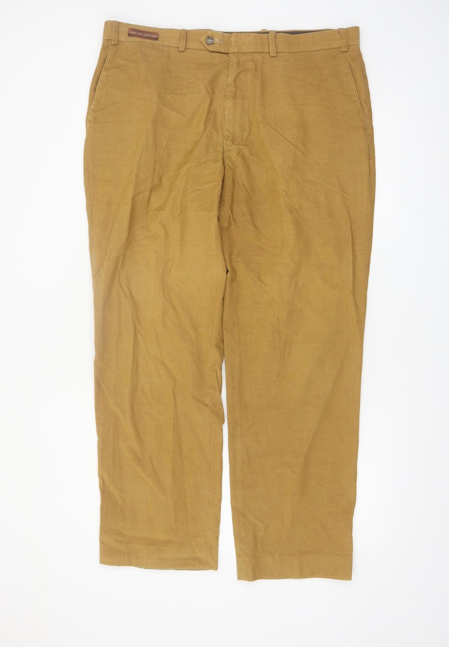 Marks and Spencer Men’s Beige Chino Trousers 38W 31L Cotton Cashmere