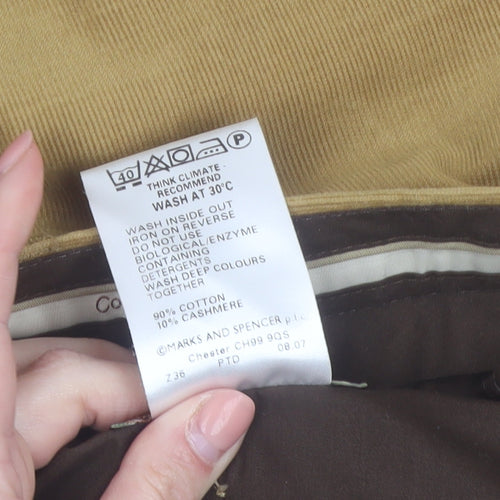 Marks and Spencer Men’s Beige Chino Trousers 38W 31L Cotton Cashmere