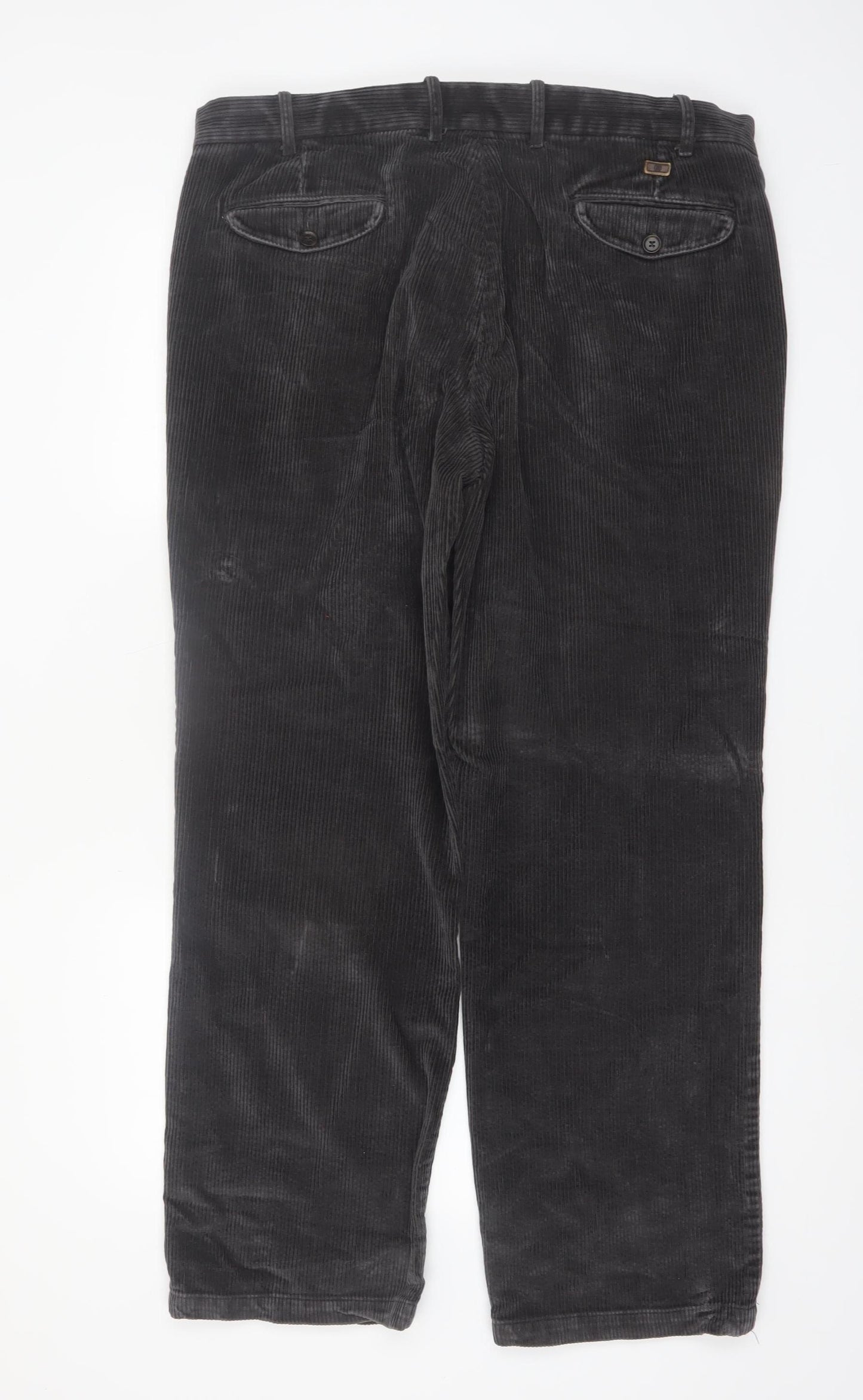 Marks and Spencer Blue Harbour Men's Grey Corduroy Trousers 38W 31L