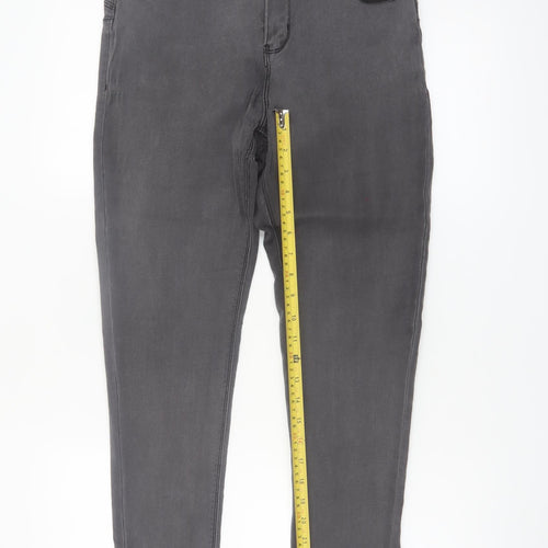 Denim Co Womens Grey Skinny Jeans Size 16 High Rise Stretch Denim