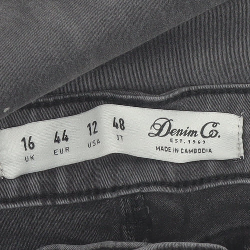 Denim Co Womens Grey Skinny Jeans Size 16 High Rise Stretch Denim