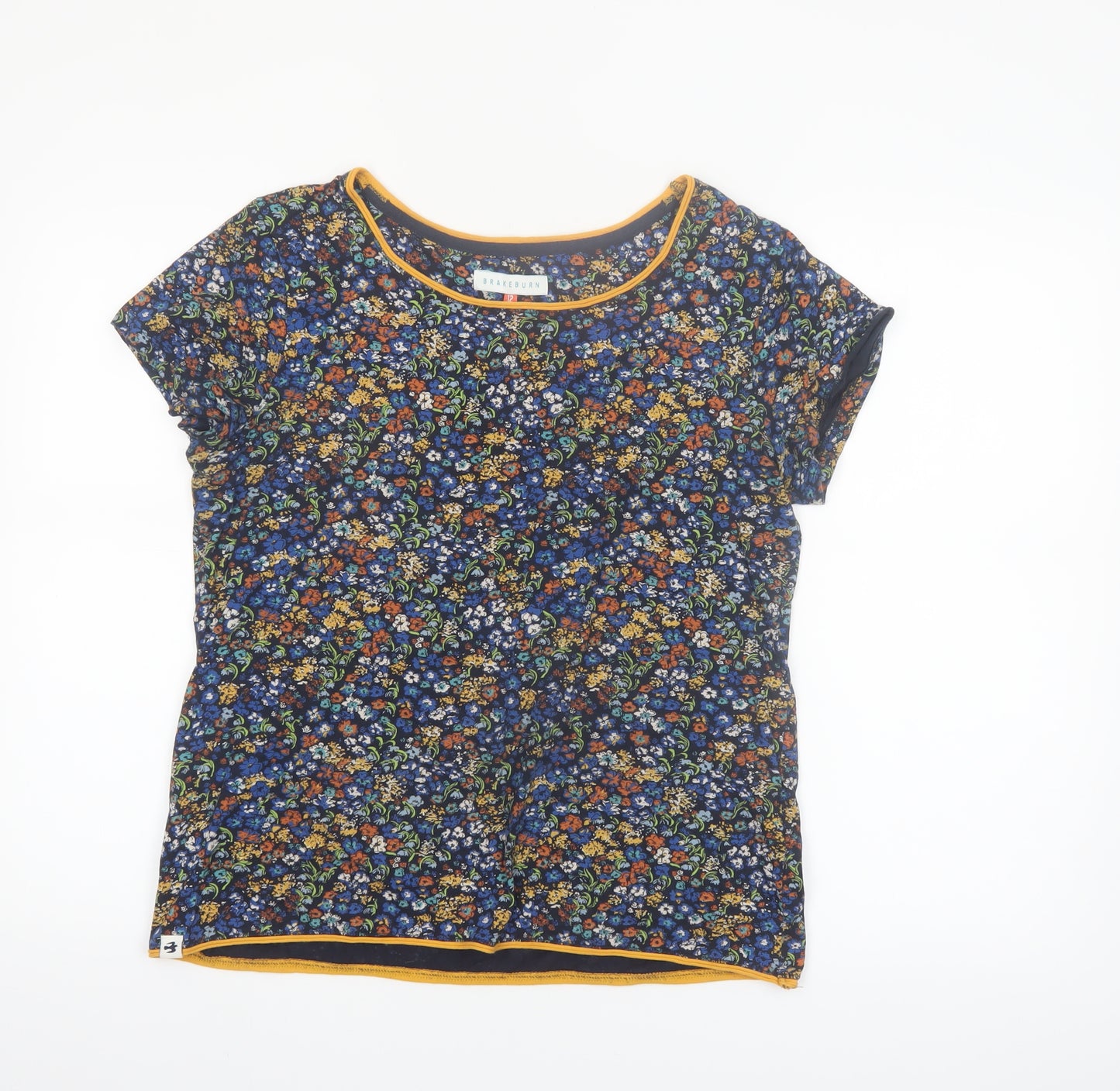 Brakeburn Women's Multicoloured Floral Cotton T-Shirt Size 12