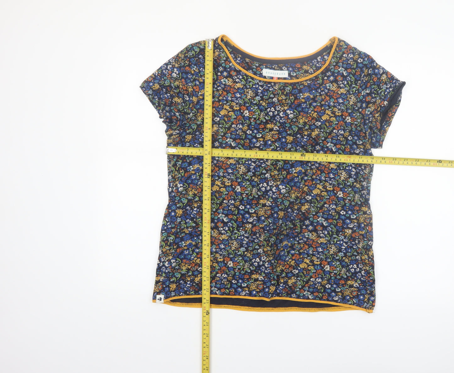 Brakeburn Women's Multicoloured Floral Cotton T-Shirt Size 12