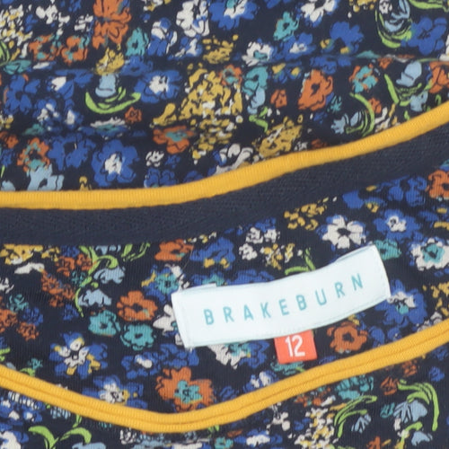 Brakeburn Women's Multicoloured Floral Cotton T-Shirt Size 12