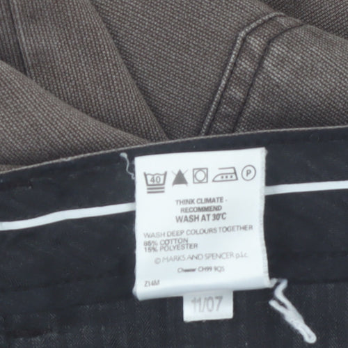 Marks and Spencer Men's Brown Straight Denim Jeans 38W 31L Regular Fit