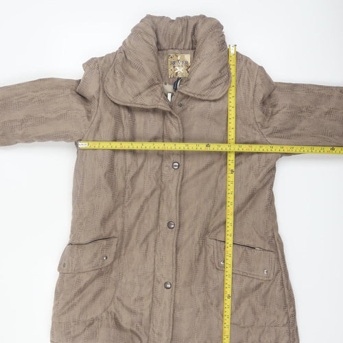 Rever Mile Womens Beige Animal Print Mid-Length Coat Size 16