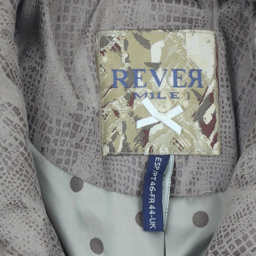 Rever Mile Womens Beige Animal Print Mid-Length Coat Size 16
