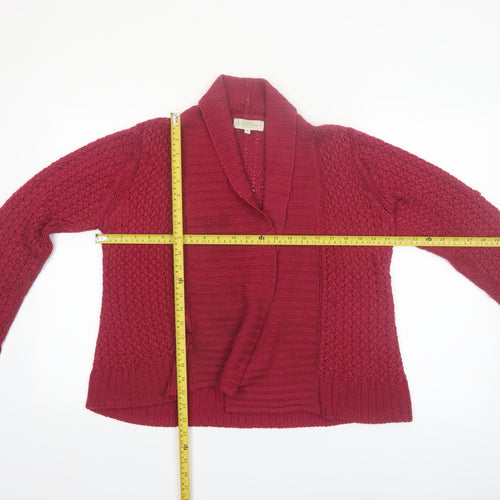 Debenhams Women Red Size 12 Chunky Knit Open Cardigan