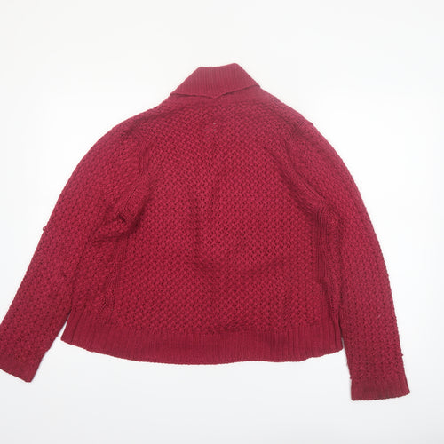Debenhams Women Red Size 12 Chunky Knit Open Cardigan