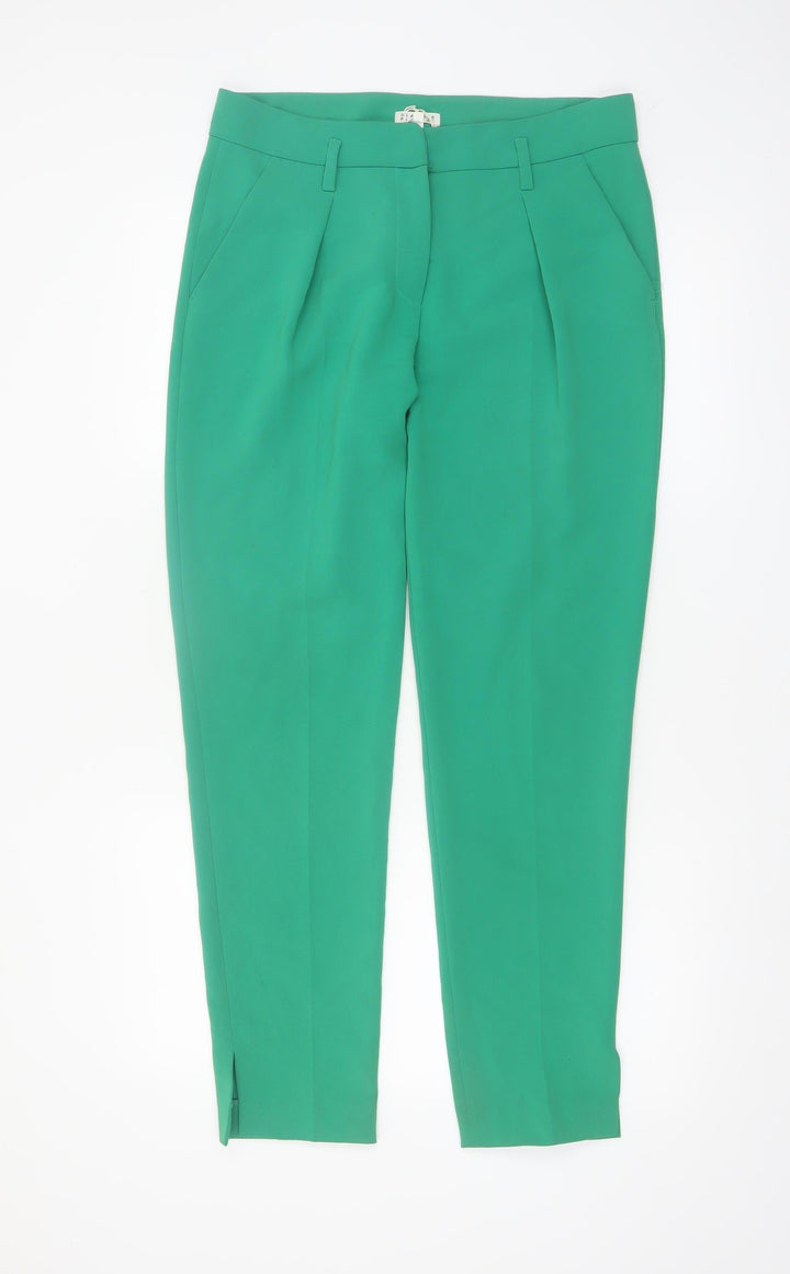Claudie Pierlot Women Green Cropped Tapered Trousers Size 10