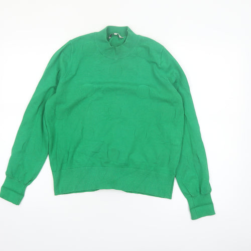 Next Womens Green Mock Neck Knit Pullover Jumper Size 10
