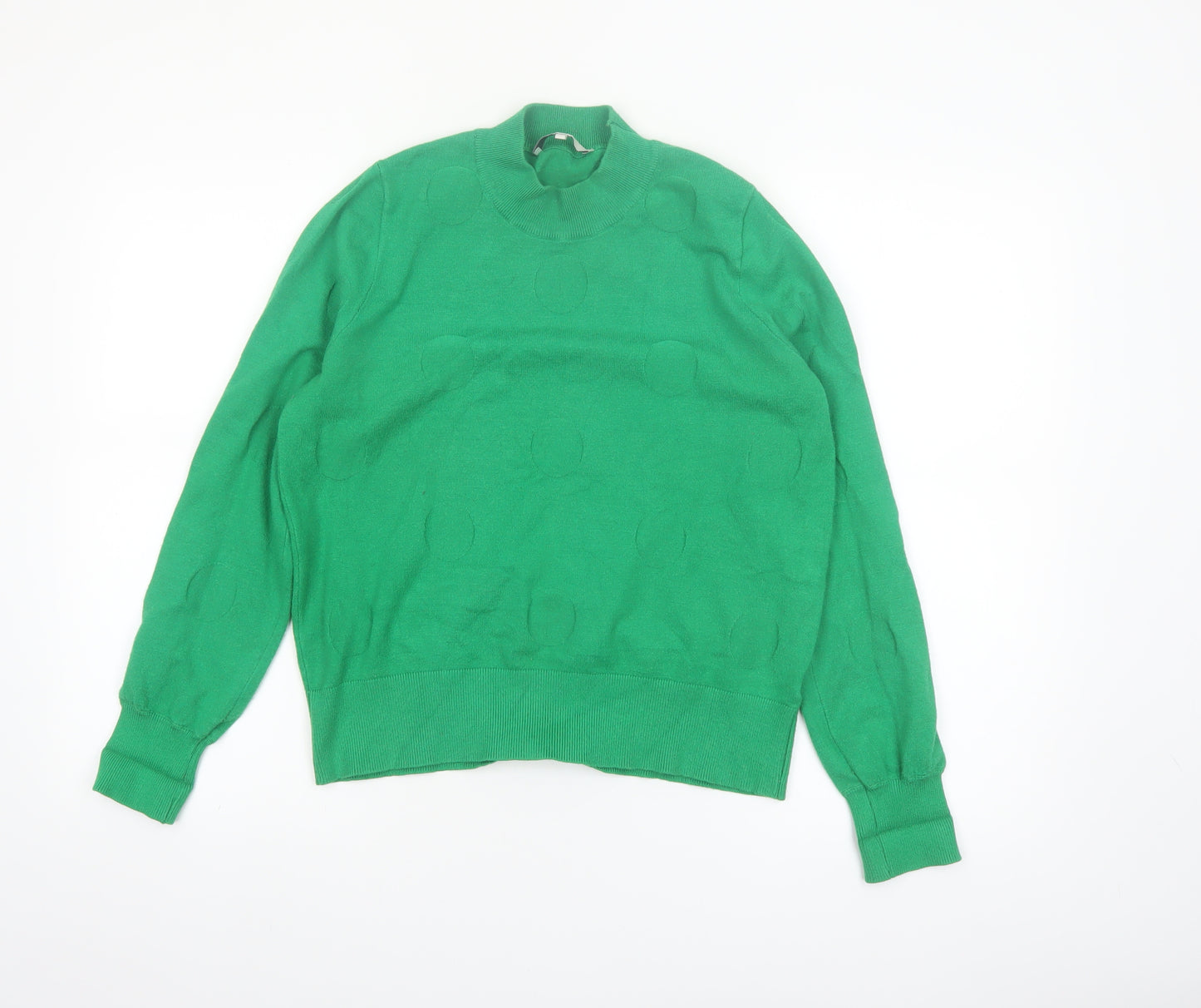 Next Womens Green Mock Neck Knit Pullover Jumper Size 10