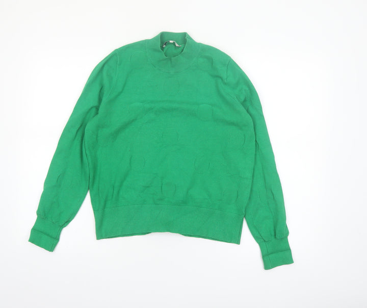Next Womens Green Mock Neck Knit Pullover Jumper Size 10