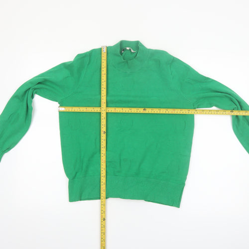 Next Womens Green Mock Neck Knit Pullover Jumper Size 10
