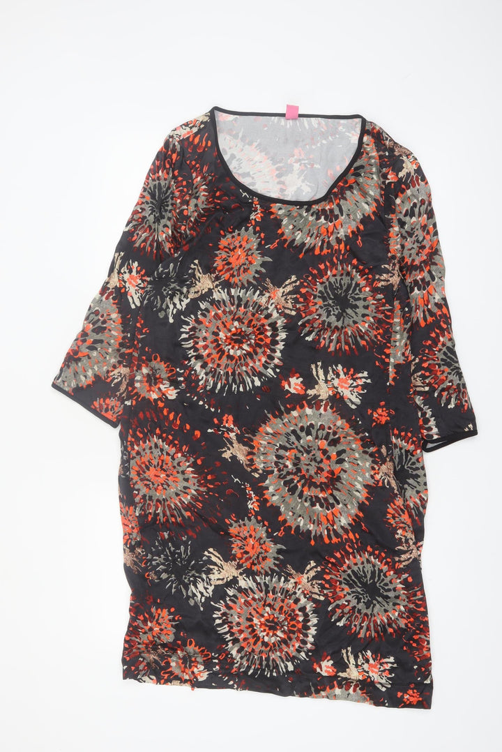 Kyra & Ko Women's Multicoloured Shift Dress Size 12 3/4 Sleeve