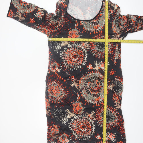 Kyra & Ko Women's Multicoloured Shift Dress Size 12 3/4 Sleeve