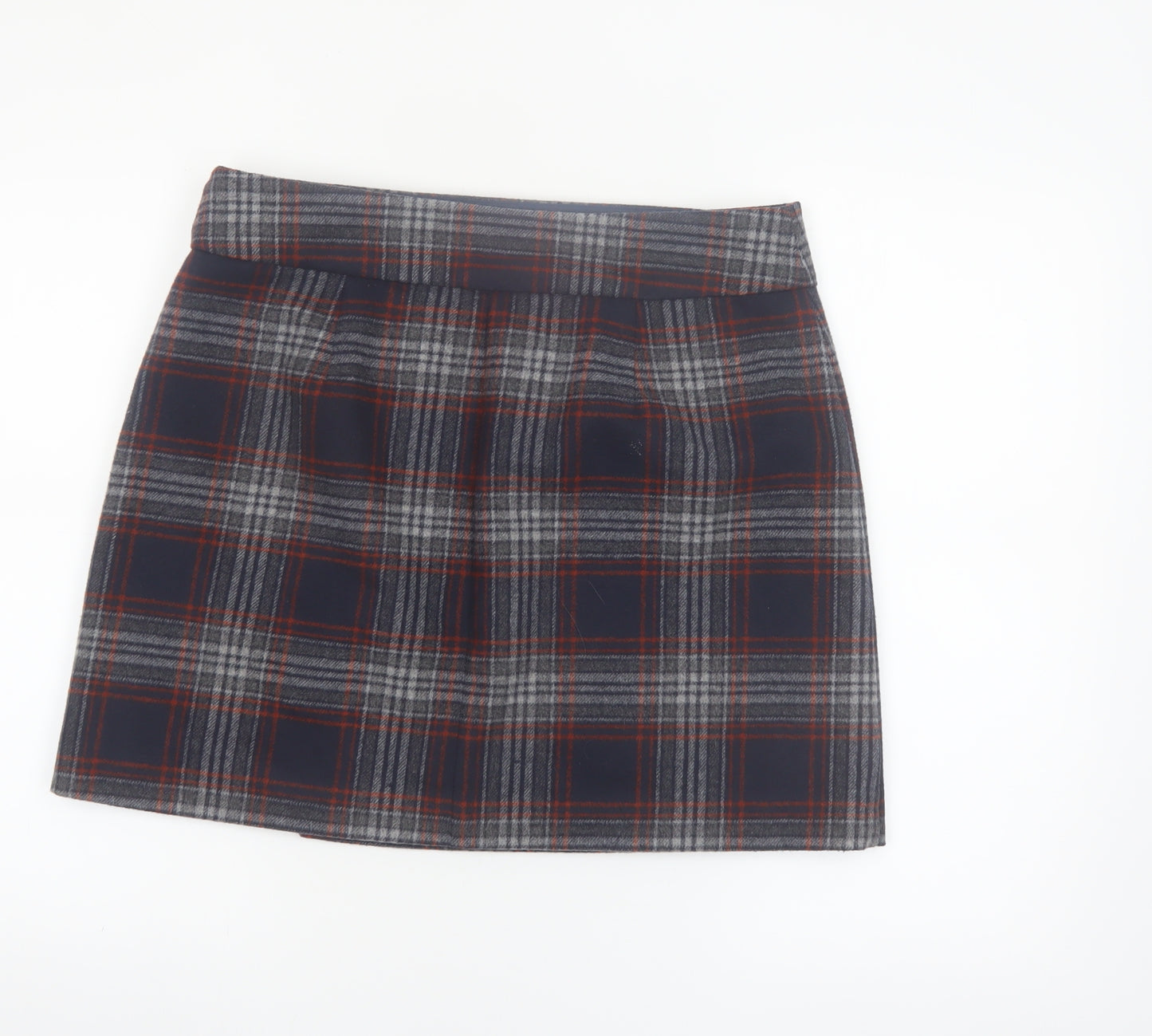 Marks and Spencer Women’s Grey Plaid Wrap Short Skirt Size 14