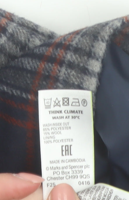 Marks and Spencer Women’s Grey Plaid Wrap Short Skirt Size 14