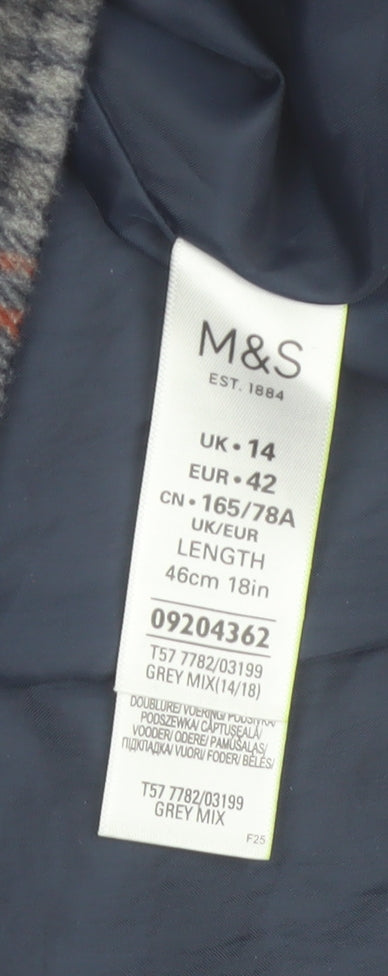 Marks and Spencer Women’s Grey Plaid Wrap Short Skirt Size 14