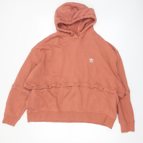 Adidas Women’s Rust Hooded Pullover Sweatshirt Size 1X Cotton Casual