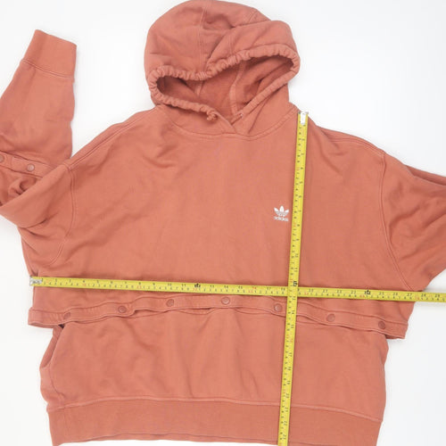 Adidas Women’s Rust Hooded Pullover Sweatshirt Size 1X Cotton Casual