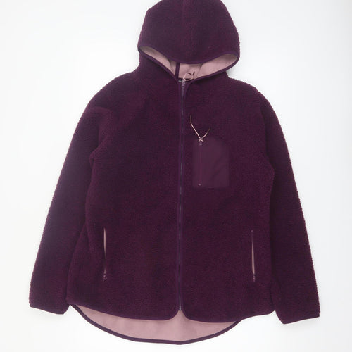 Dunnes Women’s Purple Fleece Hooded Full Zip Jacket Size M