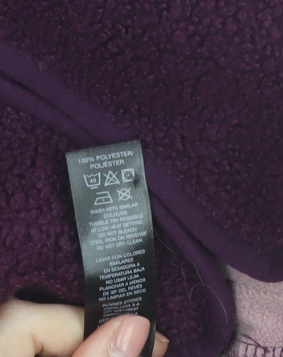 Dunnes Women’s Purple Fleece Hooded Full Zip Jacket Size M