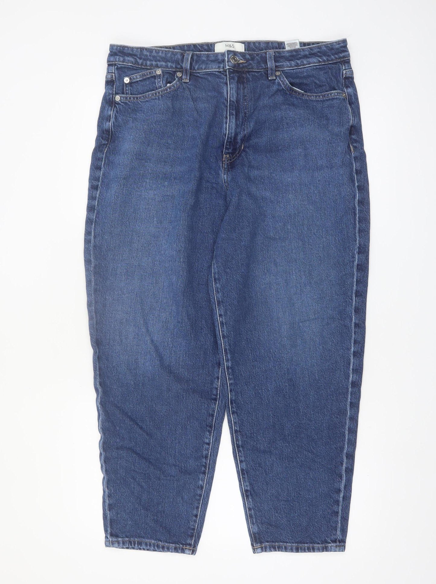 Marks and Spencer Women’s Blue Mom Jeans Size 16 Regular Fit