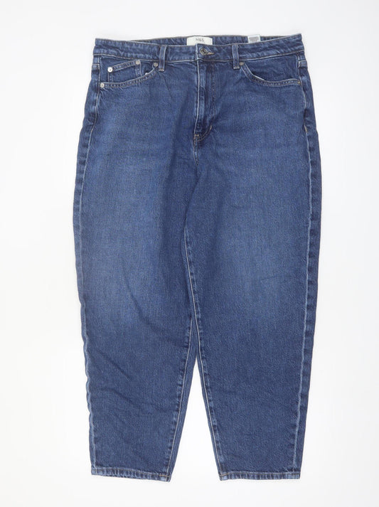 Marks and Spencer Women’s Blue Mom Jeans Size 16 Regular Fit