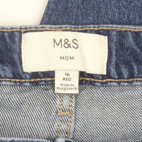 Marks and Spencer Women’s Blue Mom Jeans Size 16 Regular Fit